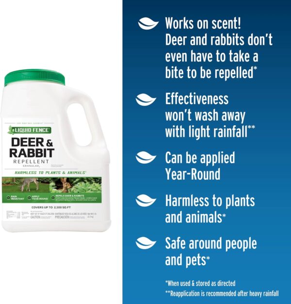 Liquid Fence 5 lb Deer & Rabbit Repellent Granules - Image 2