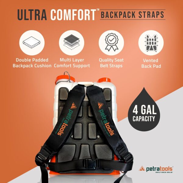 PetraTools HD4000 4 Gallon Battery Backpack Sprayer, 6-8 Hr Runtime, Up to 90 PSI - Image 5