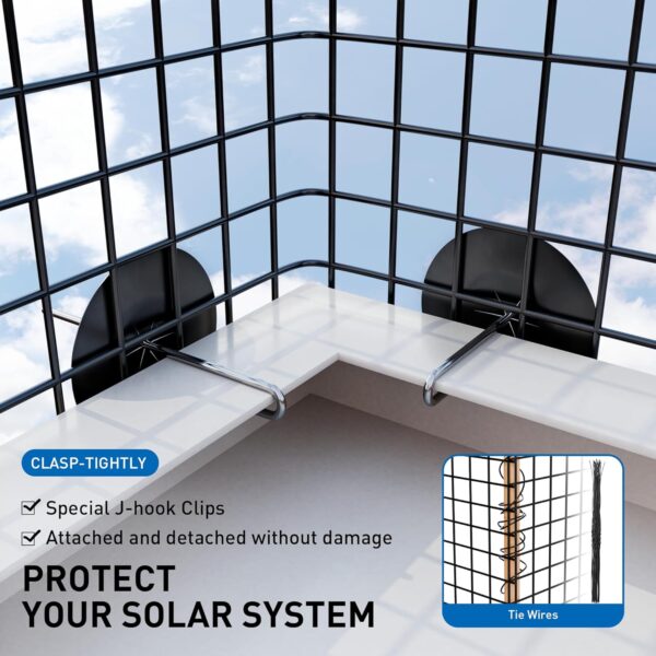 Solar Panel Bird Guard 6" x 50ft Mesh Kit, PVC-Coated Critter Guard with 50 Fasteners - Image 4