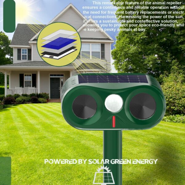 Solar-powered Ultrasonic Animal Repellent with 360° Motion Sensor - Image 3