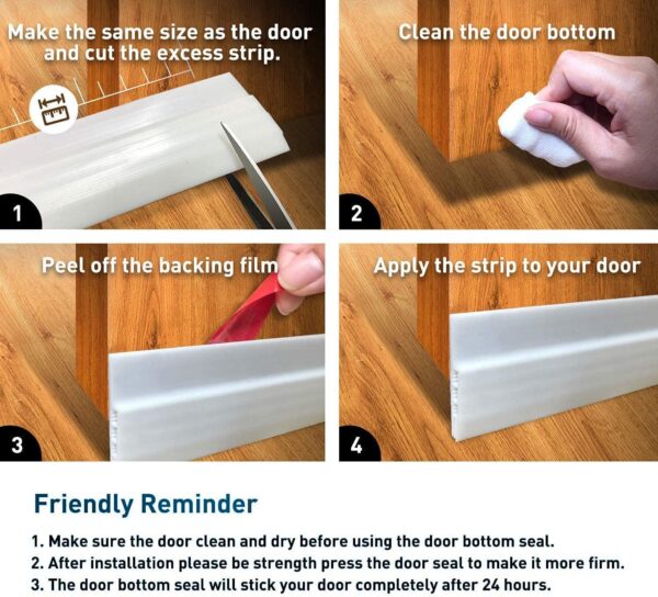 Extra-Wide 3" Door Draft Stopper, 39" Adjustable Seal for Large Gaps - Image 8