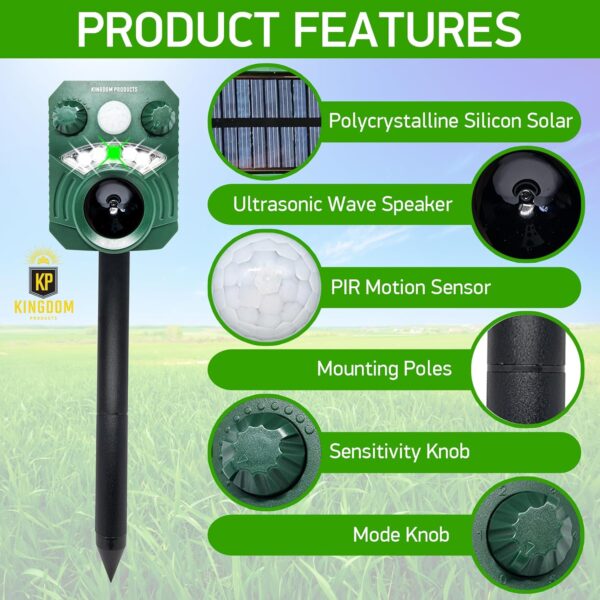 2025 Solar Animal Repeller - 26 ft Detection and 110 Degree Coverage - Image 5