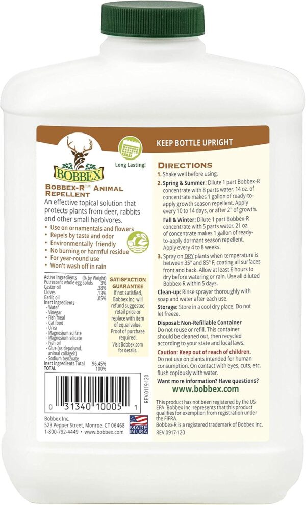 Bobbex-R Rabbit, Squirrel & Chipmunk Repellent Concentrate, 32 oz. (B550120) - Image 2