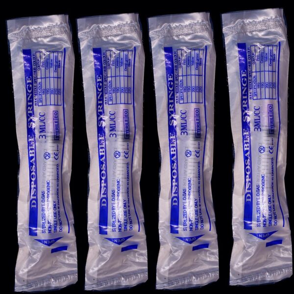 100‑Pack 3 ml Luer‑Lock Syringes (18 Gauge, Individually Sealed) - Image 2