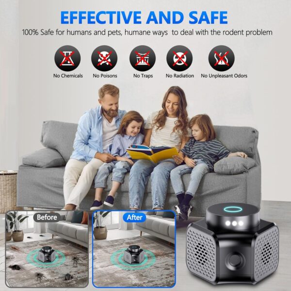 360-degree Ultrasonic Mouse Repellent Plug-In with LED Strobe for Homes and RVs - Image 5