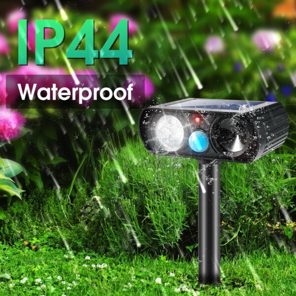 4-Pack Solar Ultrasonic Deer and Pest Repellent with LED Strobe - Image 7