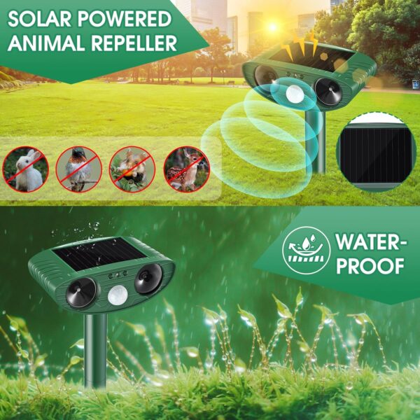 Cat Repellent Outdoor 2 Pack, Solar Ultrasonic with PIR Motion Sensor - Image 5