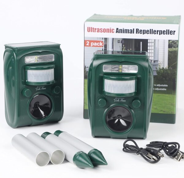 Lulu Home 2-Pack Ultrasonic Animal Repeller, Solar Powered, Motion-Activated, Weatherproof - Image 7