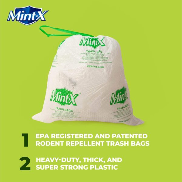 Mint-X 13-Gallon Rodent-Repellent Kitchen Trash Bags, Mint-Flex, 120-Count - Image 4