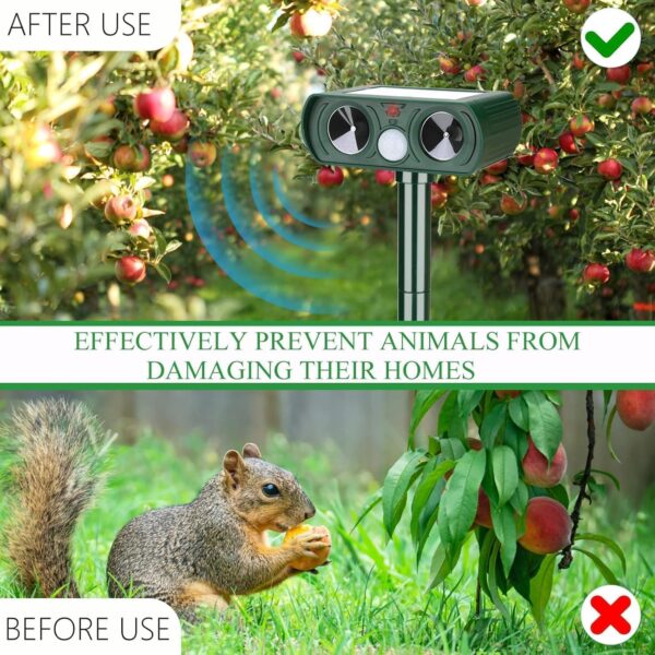 Solar Ultrasonic Animal Repellent 4 Pack for Yards - Image 6