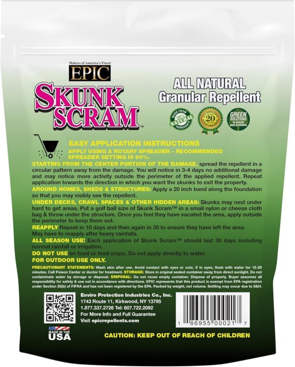 Skunk Scram 6 lb All-Natural Granular Skunk Repellent by EPIC - Image 2