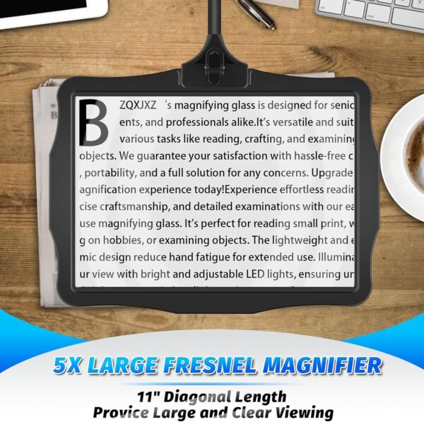 5X Rechargeable Magnifying Desk Lamp with Hands-Free Page Magnifier - Image 2