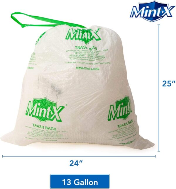 Mint-X 13-Gallon Rodent-Repellent Kitchen Trash Bags, Mint-Flex, 120-Count - Image 2