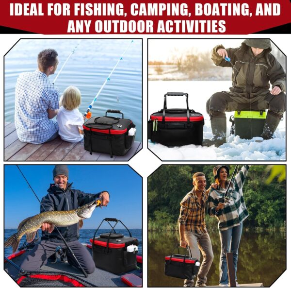 4 Gallon EVA Live Bait Bucket with Quiet Aerator, Foldable and Portable Two-Piece Set - Image 7