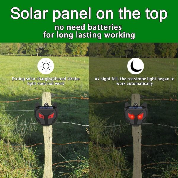 4 Pack Solar Animal Repeller with Red Lights for Night Predators - Image 4