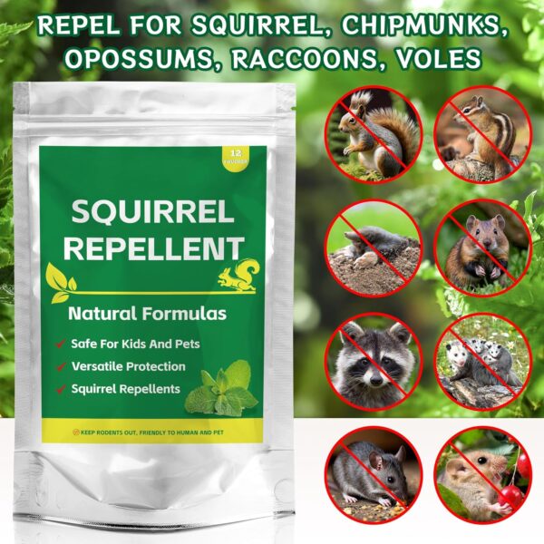 Squirrel Repellent Pouches: Natural Peppermint Rodent Deterrent, 12-Pack - Image 3