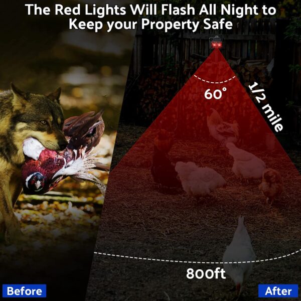 4 Pack Solar Predator Lights, Nocturnal Animal Repeller for Coops and Gardens - Image 4