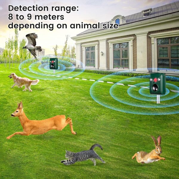 FAYINWBO Solar Ultrasonic Animal Repeller with Siren and Flashing LEDs for Yards and Gardens - Image 5