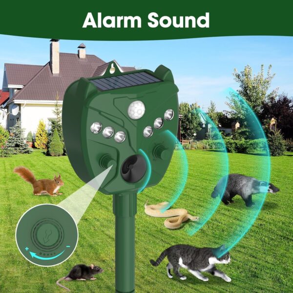 Solar Animal Repellent With Motion Sensor and Flashing Light - Image 5