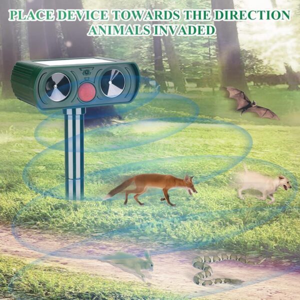 Solar Ultrasonic Animal Repellent 4 Pack for Yards - Image 4