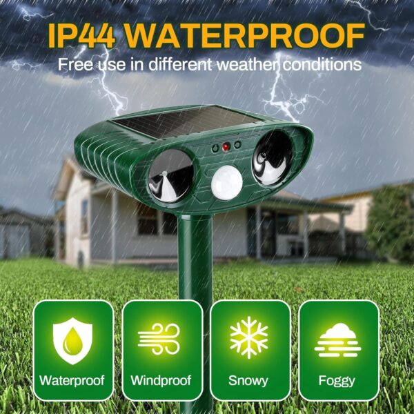 Solar-Powered Ultrasonic 4-Pack Outdoor Animal Repellers - Image 6
