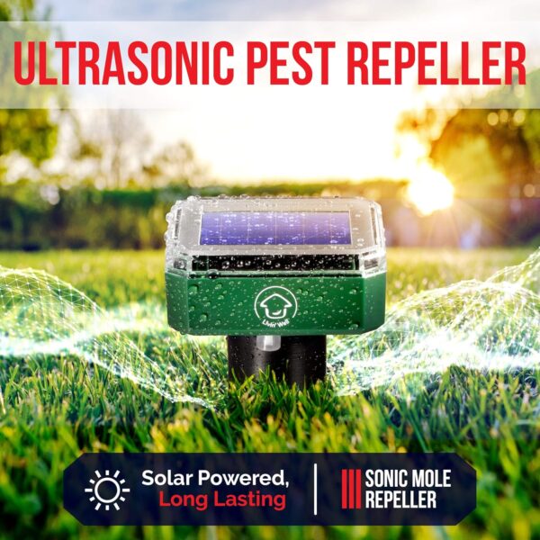 Solar Sonic Pest Repeller Stakes – Livin' Well 4‑pk, 5,000 ft - Image 2