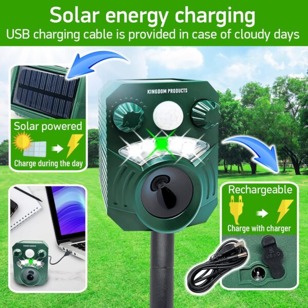2025 Solar Animal Repeller - 26 ft Detection and 110 Degree Coverage - Image 2