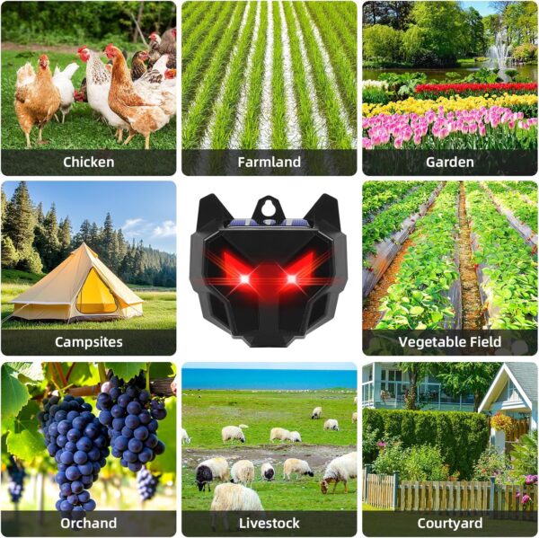 4-Pack Solar Predator Lights and Motion Animal Repeller for Coops, Yards, and Farms - Image 8