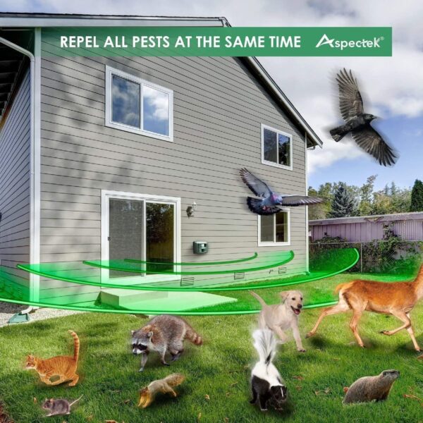 ASPECTEK Yard Sentinel Ultrasonic Animal Repeller with Motion Sensor - Image 4