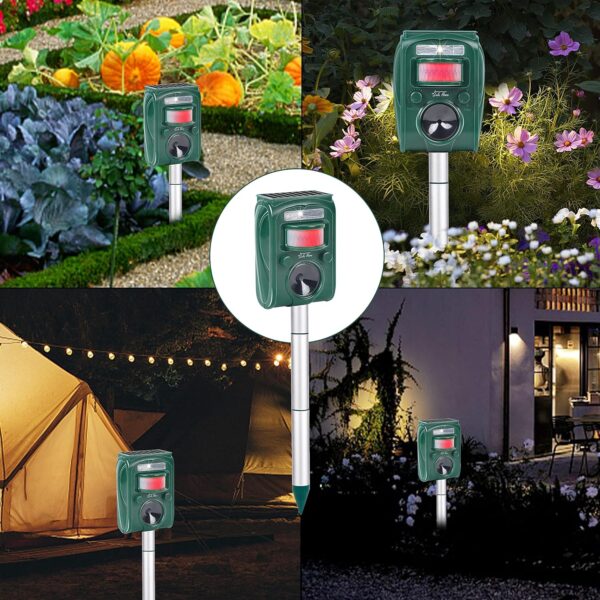Lulu Home 2-Pack Ultrasonic Animal Repeller, Solar Powered, Motion-Activated, Weatherproof - Image 6