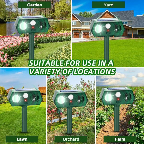Solar-Powered 4-Pack Ultrasonic Animal Repeller with Motion Sensor - Image 7