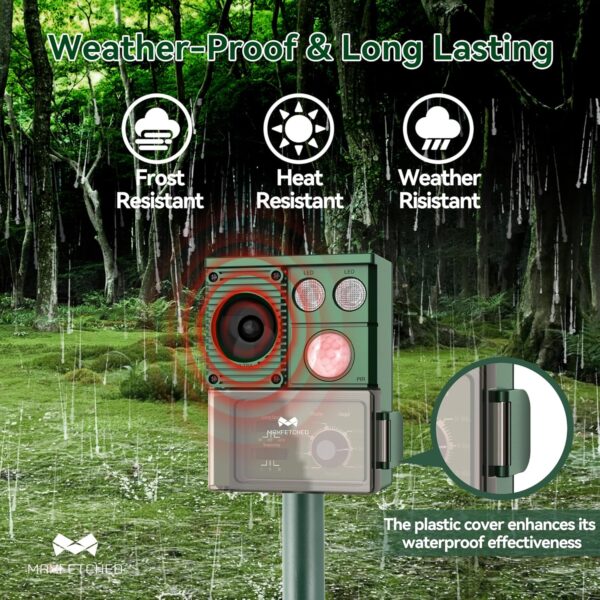 Eco‑Solar Ultrasonic 3‑in‑1 Animal Repeller for Squirrels, Deer, Raccoons, Cats - Image 7