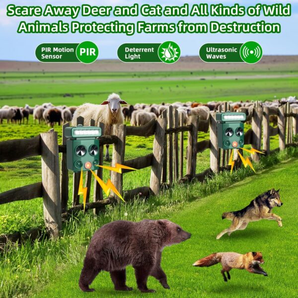 2025 Solar Ultrasonic Animal Repeller with Motion Detection and LED Strobe - Image 8