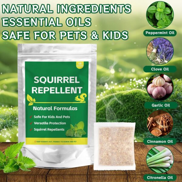 Squirrel Repellent Pouches: Natural Peppermint Rodent Deterrent, 12-Pack - Image 2