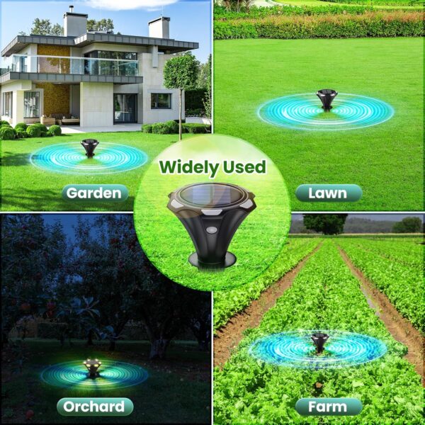 Solar-Powered Ultrasonic Mole & Gopher Repeller Stakes - Image 8