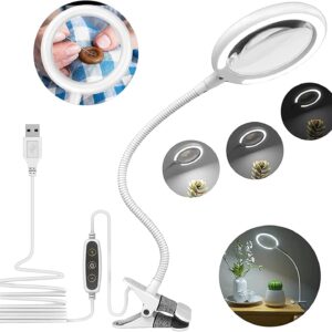 30x Magnifying Glasses With Light And Stand