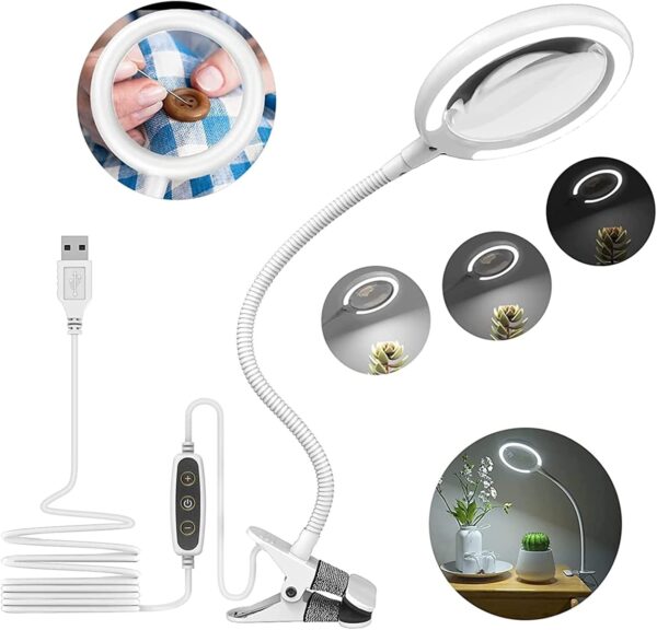 30x Magnifying Glasses With Light And Stand