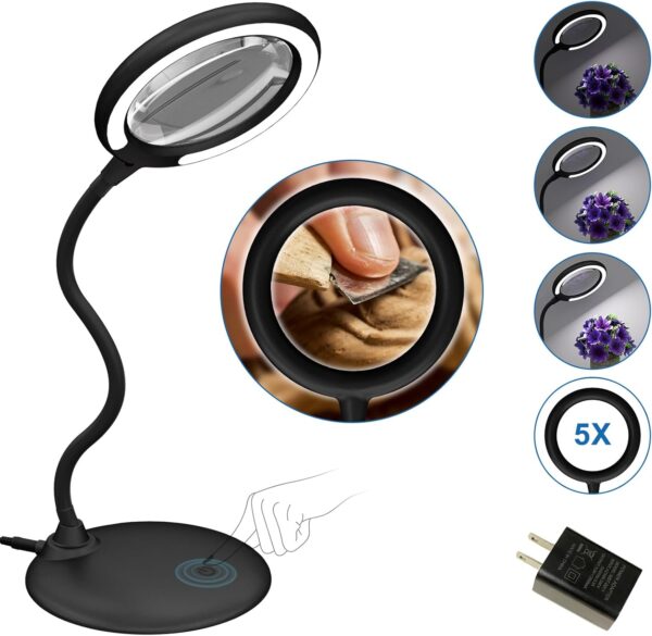 30x Magnifying Glasses With Light And Stand