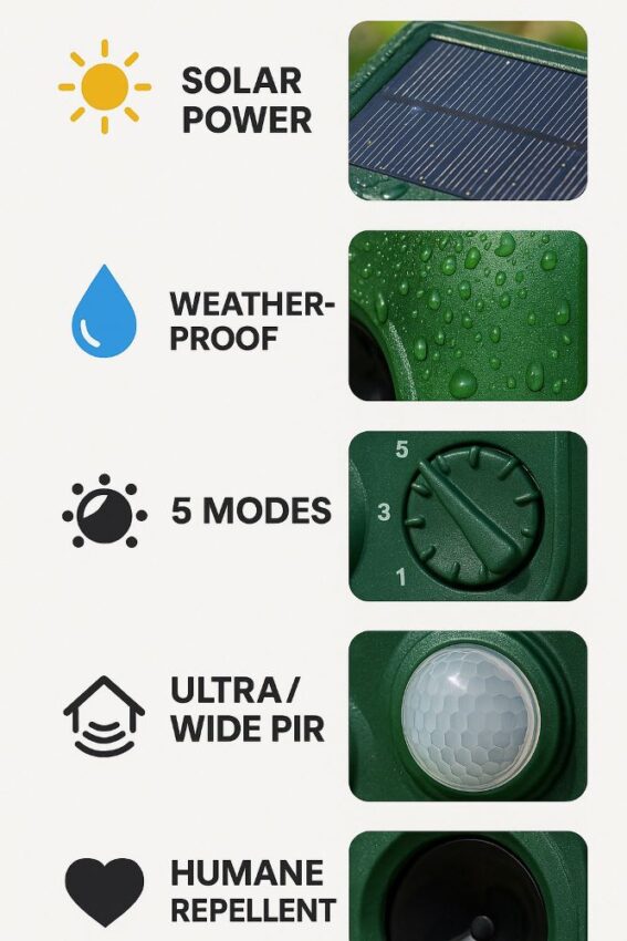 Solar Ultrasonic Animal Repellent Defender