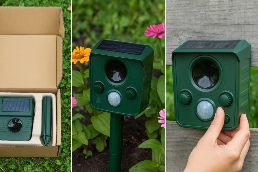Solar Ultrasonic Animal Repellent installation