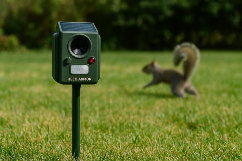 Staked Ultrasonic Solar Animal Repellent