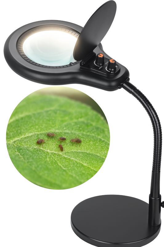10X LED Magnifying Glass with Stand & Adjustable Gooseneck