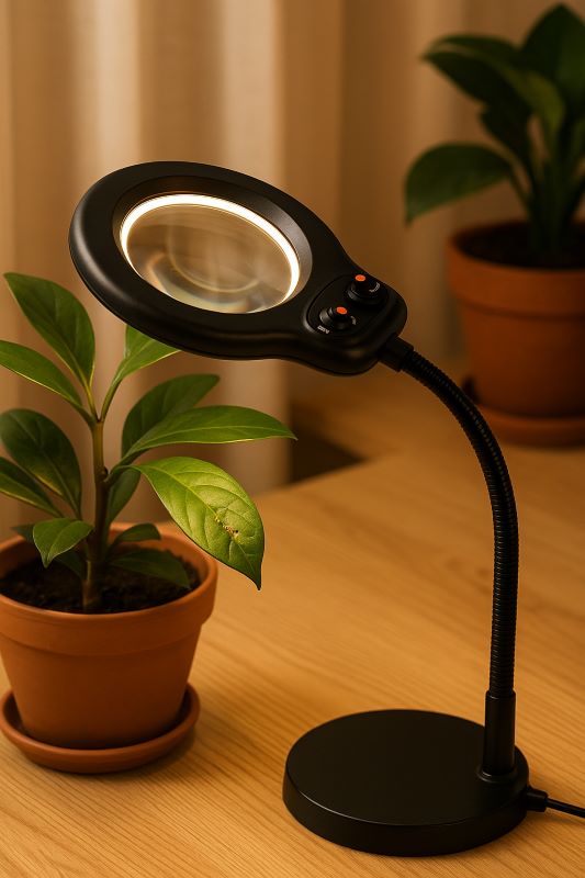 10X LED Magnifying Glass with Stand and Adjustable Gooseneck