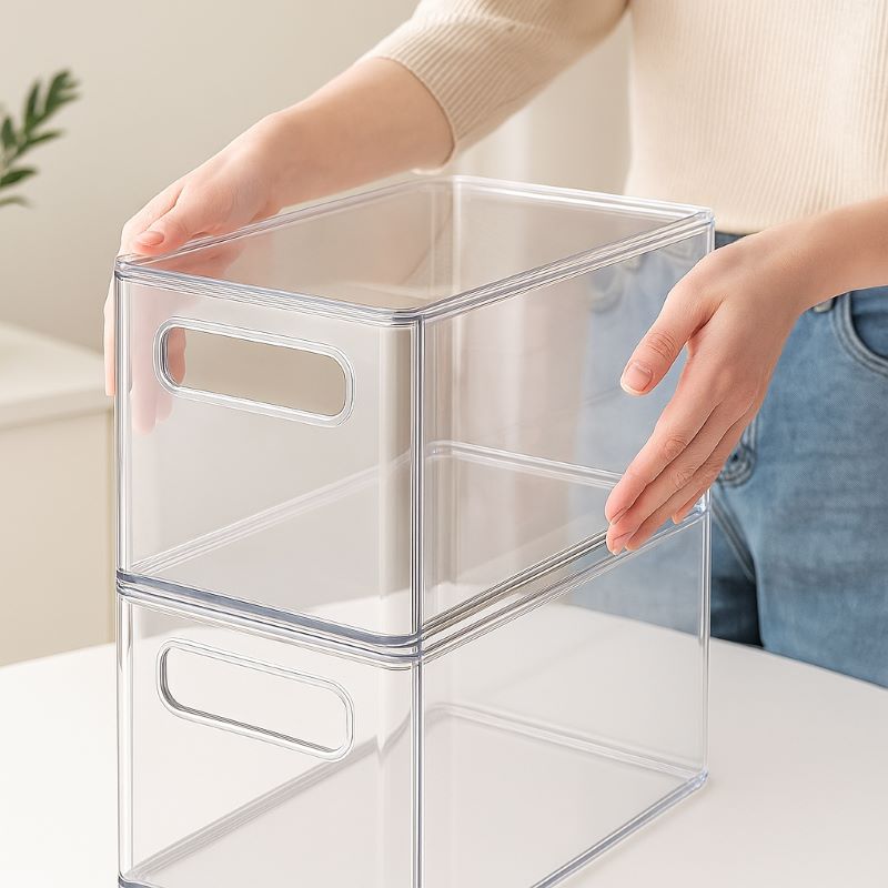 2‑Pack Large Stackable Clear Acrylic Storage With Drawers