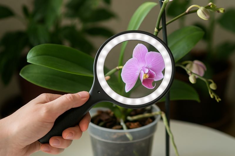 30X 33‑LED USB Rechargeable Magnifying Glass with Light