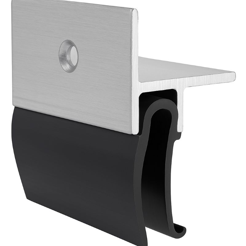 36″ Aluminum U‑Shape Screw‑On Under–Door Seal with Kick Plate