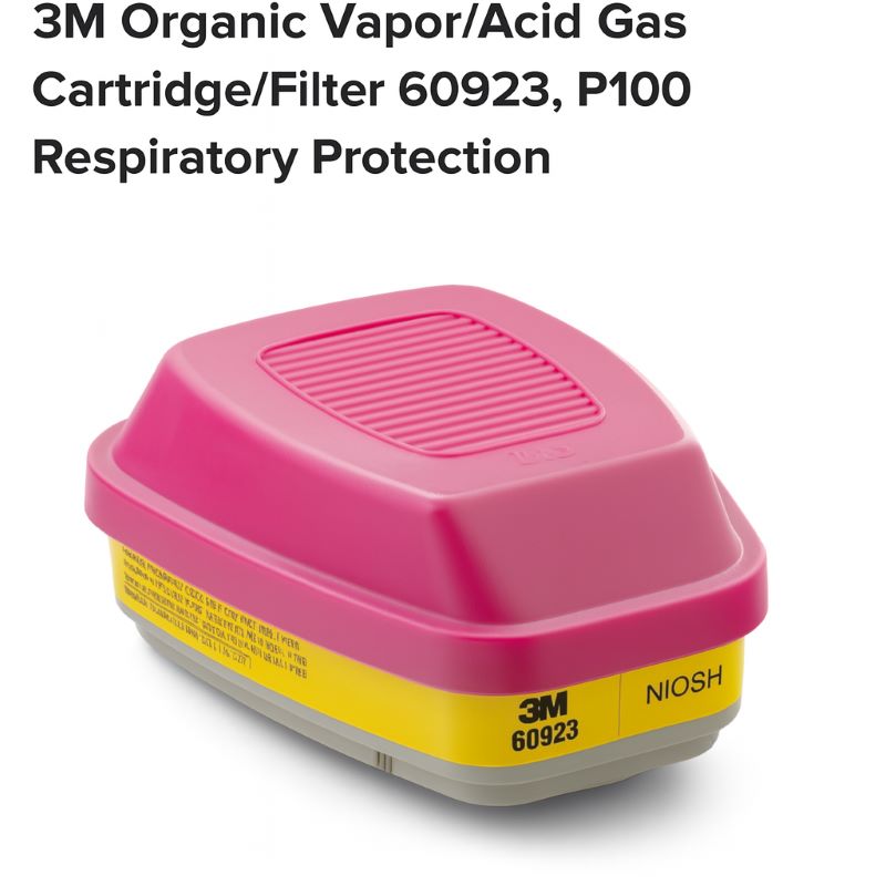 3M 60923 Organic Vapor/Acid Gas Cartridge/Filter P100, 10 Filters