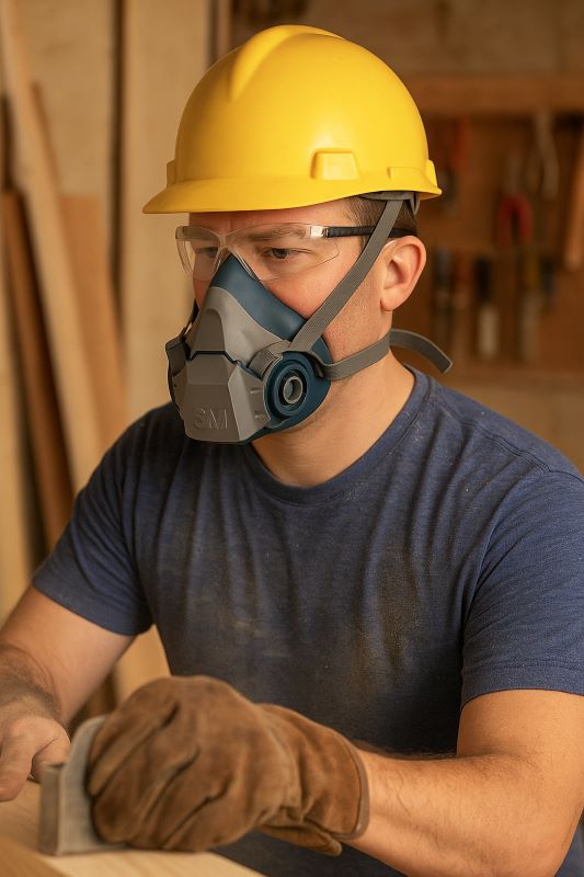 3M Rugged Comfort Half Facepiece Reusable Respirator 6503 In Use