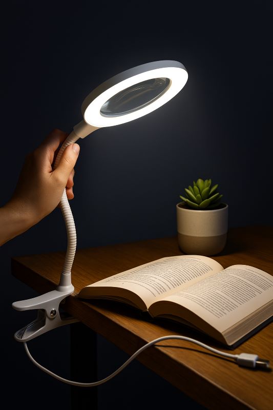 3X Desk Magnifying Glass with Light