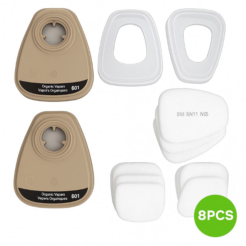 6001 Respirator Filter Cartridge Set with 5N11 Prefilters Accessories